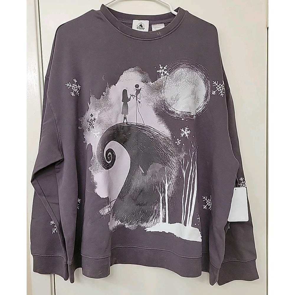 NWT Disney Sweatshirt Womens 1X Gray The Nightmare Before Christmas Jack Sally